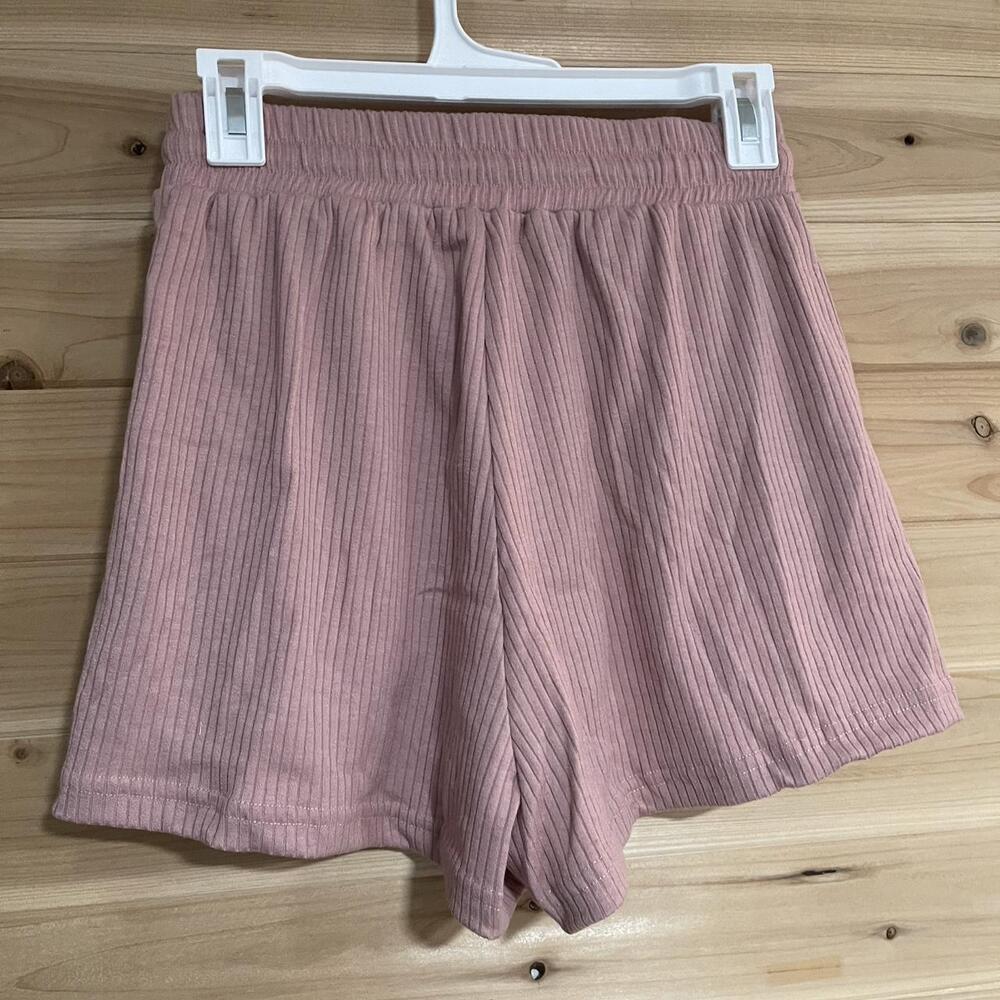 Soft Pink Ribbed Lounge Shorts - Picture 4 of 4
